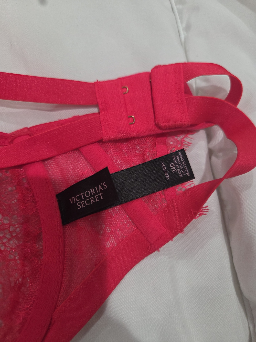 Victoria's Secret Sexy Red Lace Bralette,  34D.